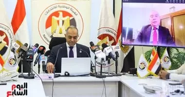 الهيئة الوطنية للانتخابات تعقد مؤتمرا صحفيا لمتابعة التصويت فى إعادة 19 دائرة