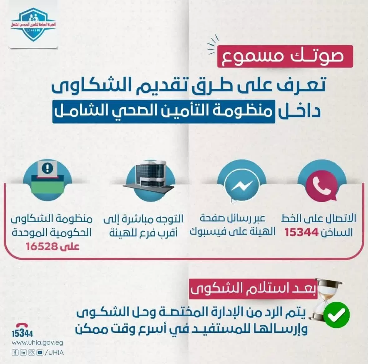 كيف تقدم شكوى لهيئة التأمين الصحى الشامل بالأقصر وتحصل على حقك الطبي كيف تقدم شكوى لهيئة التأمين الصحى الشامل بالأقصر وتحصل على حقك الطبي