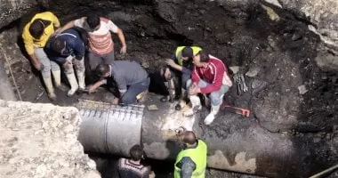 «مياه الجيزة» تعلن إصلاح كسر خط قطر 1000 مم أمام مستشفى أم المصريين