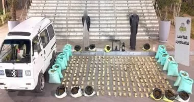 الداخلية تضبط شخصين يصنعان مخدرات وبحوزتهما 1.5 طن حشيش بـ150مليون جنيه