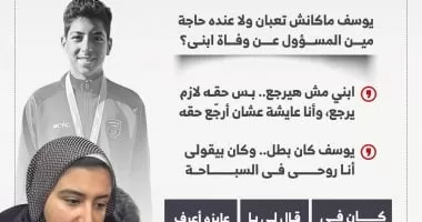 7 تصريحات بالدموع لوالدة الطفل السباح: آخر حاجة قالى إدعيلي يا ماما أرفع راسك.. إنفوجراف