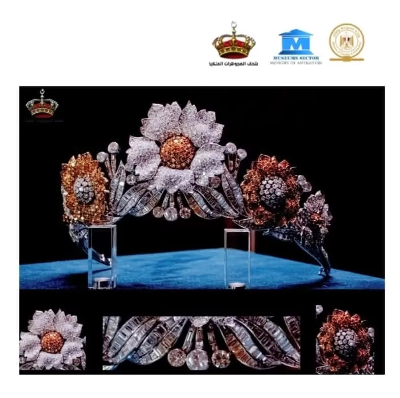 التاج مرصع بالألماس الابيض والأصفر