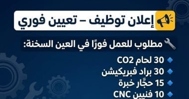 وزارة العمل تعلن عن 85 فرصة جديدة بالعين السخنة بمرتبات تصل 12 ألف جنيه