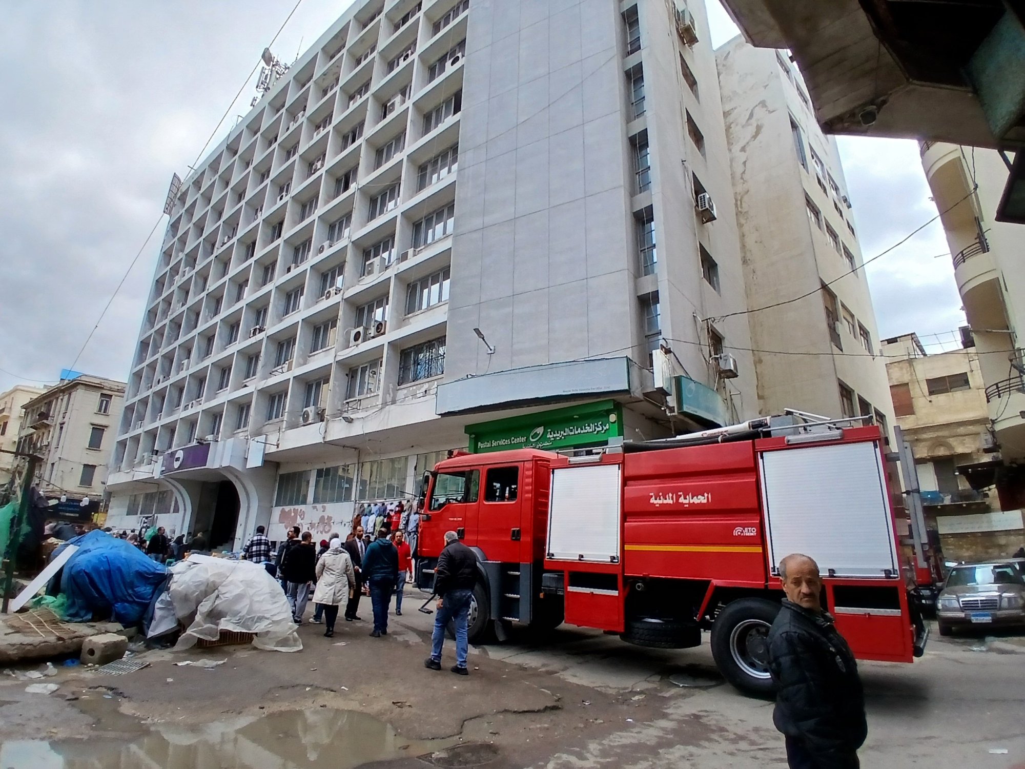 الحماية المدنية حريق سنترال المنشية الحماية المدنية حريق سنترال المنشية