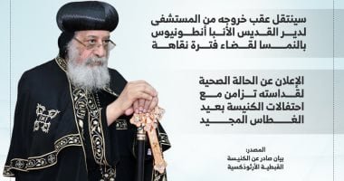 بعد إجراء عملية جراحية بالنمسا.. آخر تطورات حالة البابا تواضروس (إنفوجراف)