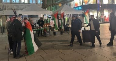 وقفة احتجاجية فى فرانكفورت للتضامن مع غزة ضد جرائم الاحتلال.. صور