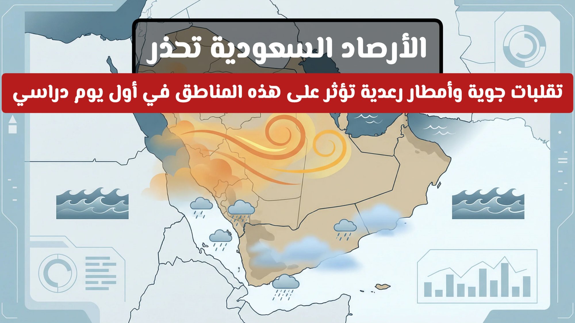 الأرصاد السعودية تحذر: تقلبات جوية وأمطار رعدية تؤثر على هذه المناطق في أول يوم دراسي