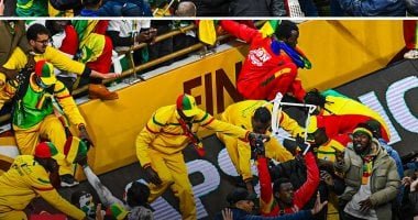 جماهير السنغال تشتبك مع أمن المغرب وتحاول اقتحام ملعب النهائى.. فيديو
