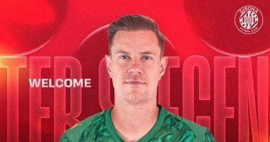 جيرونا يضم تير شتيجن رسميا معارا من برشلونة حتى نهاية الموسم