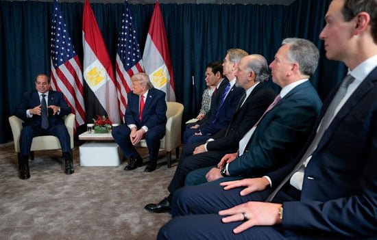 جانب من لقاء الرئيس عبد الفتاح السيسى وترامب