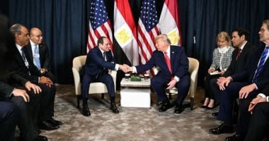 صور لقاء الرئيس السيسى مع نظيره الأمريكى دونالد ترامب بقمة دافوس