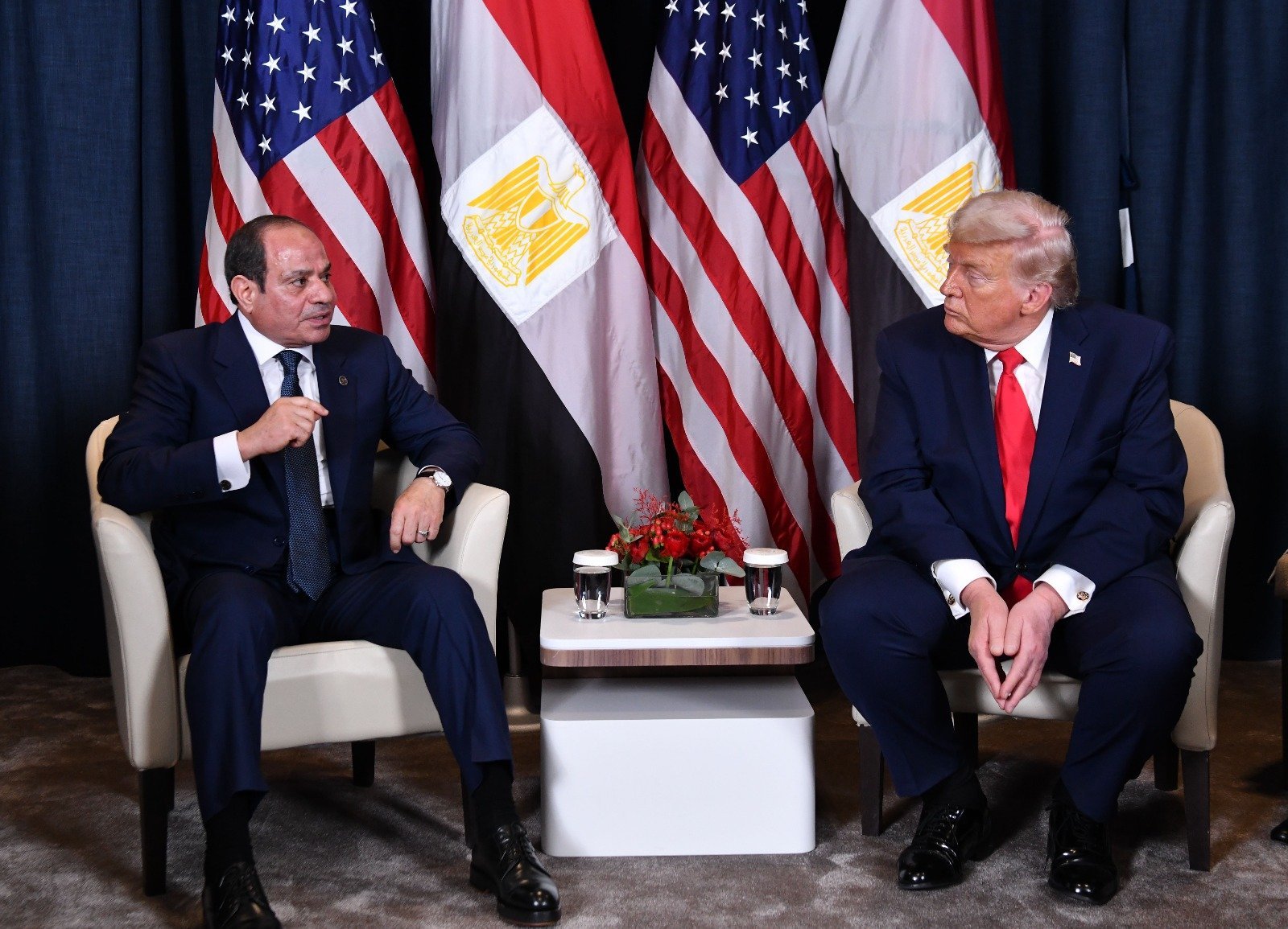 الرئيس السيسى يلتقى نظيره الأمريكى دونالد ترامب ع (1)