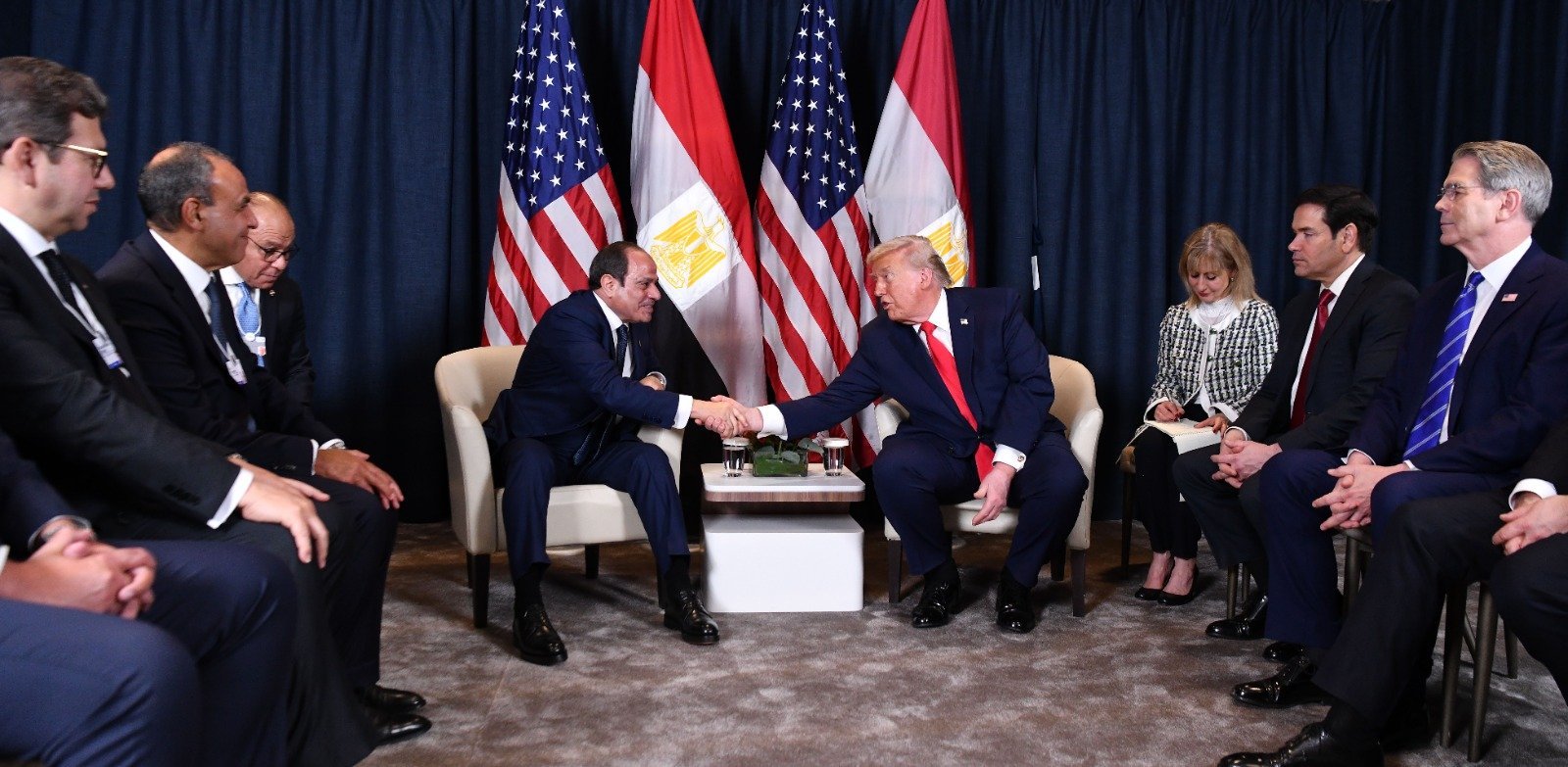 الرئيس السيسى يلتقى نظيره الأمريكى دونالد ترامب ع (5)