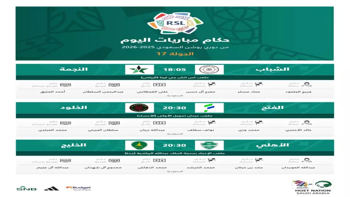 عاجل: حكام نجوم دوري روشن اليوم - أسماء مفاجئة تقود مباريات نارية!