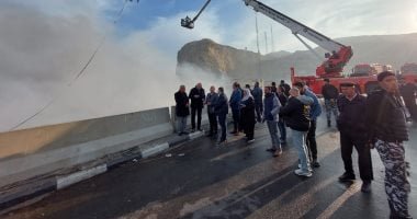 الهلال الأحمر: تقديم الإسعافات الأولية للمصابين فى حريق منطقة الزرايب