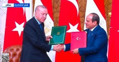 الرئيس السيسى وأردوغان يوقعان بيان مجلس التعاون المصرى التركى