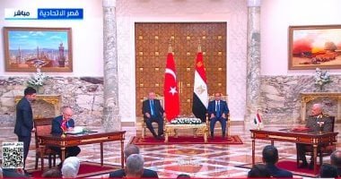 الرئيس السيسى ونظيره التركى يشهدان توقيع اتفاقيات ومذكرات تفاهم