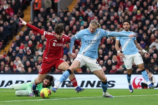 هالاند خلال المباراة