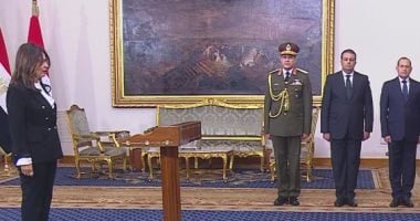 جيهان زكى تؤدى اليمين الدستورية وزيرا للثقافة أمام الرئيس السيسى