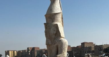 الانتهاء من أعمال ترميم وتركيب تمثال الملك رمسيس الثاني بالمنيا