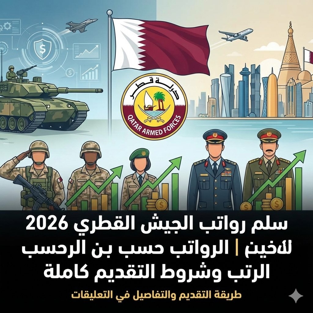 سلم رواتب الجيش القطري 2026 | الرواتب حسب الرتب وشروط التقديم كاملة