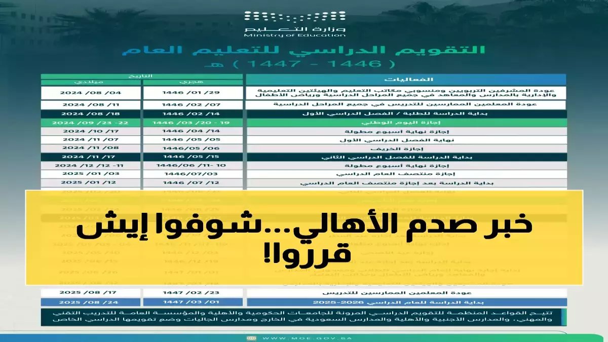 عاجل: وزارة التعليم تعلن رسمياً 28 يوم إجازة مدفوعة للمعلمين والطلاب... تواريخ لن تصدقها!