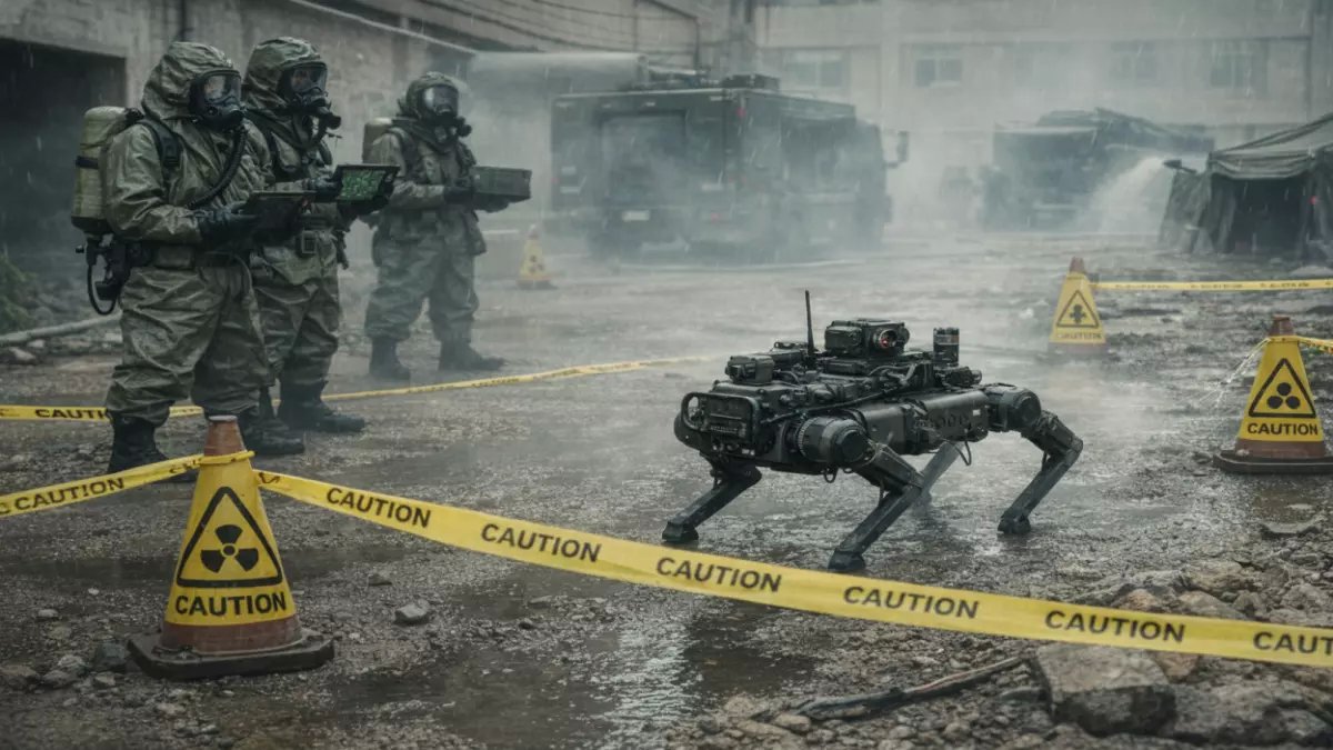 عاجل: الجيش الصيني يطلق "كلاب آلية" سرية لمحاكاة حرب كيميائية قرب تايوان - خبراء: تقنية مرعبة!