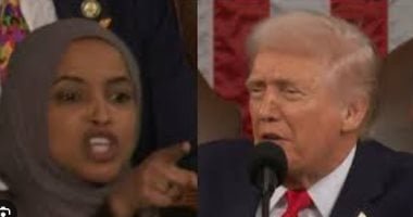 أنت قتلت الأمريكيين.. إلهان عمر تصرخ فى وجه ترامب أثناء خطابه.. فيديو