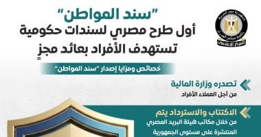 الحكومة: "سند المواطن" أول طرح لسندات حكومية تستهدف الأفراد بعائد مجز