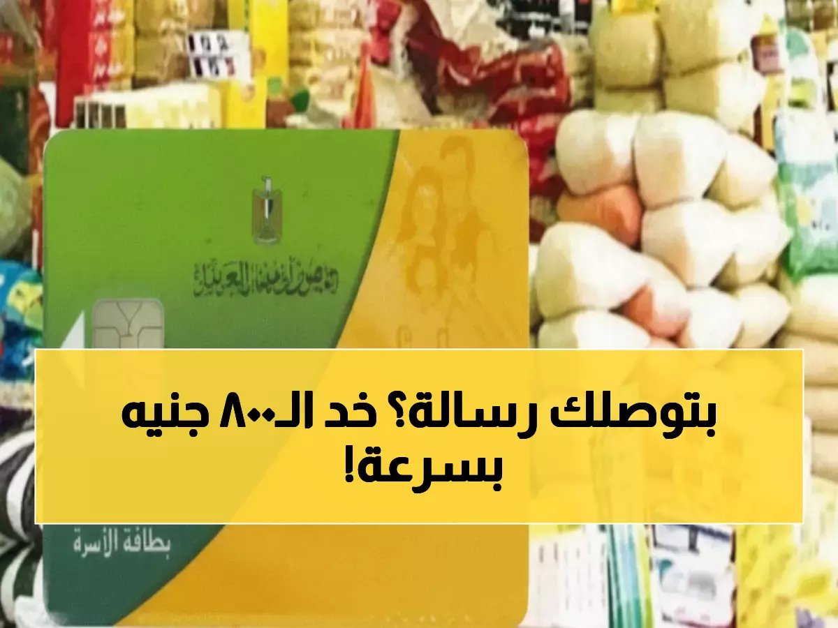 عاجل | خطوات فورية لاستلام 800 جنيه من التموين.. رسالة هاتفية تكشف استحقاقك للمنحة! 📱💰