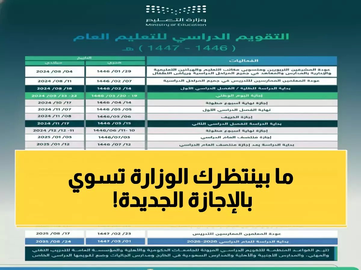  كيف أنهت وزارة التعليم السعودية جدل العطلة بـ "23 يوماً" جديدة كمعيار استثنائي؟