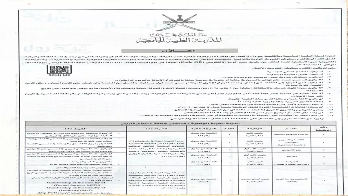 عاجل: 18 وظيفة طخصصية في مركز السرطان بسلطنة عمان… آخر فرصة للانضمام لصرح طبي عالمي!