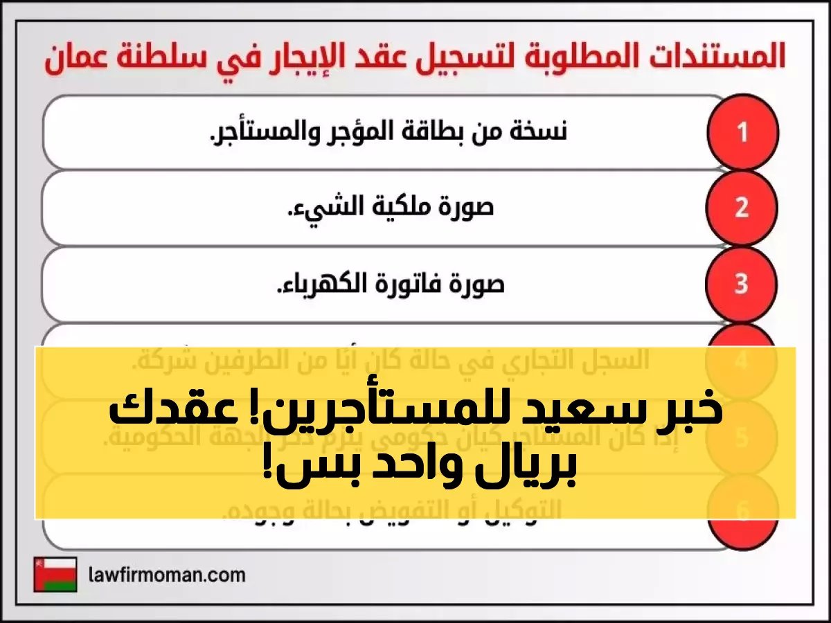  ثورة رقمية تحمي حقوقك! تسجيل عقود الإيجار في عُمان خلال دقائق بـ1 ريال فقط