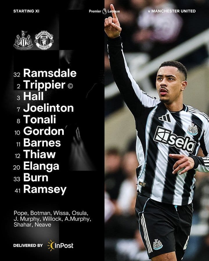 تشكيل نيوكاسل يونايتد ضد مان يونايتد تشكيل نيوكاسل يونايتد ضد مان يونايتد