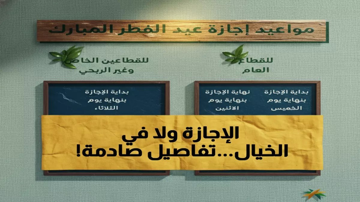 عاجل: وزارة التعليم السعودية تعلن أطول إجازة عيد فطر في التاريخ... 23 يوماً كاملة تنتظر 7 ملايين طالب!