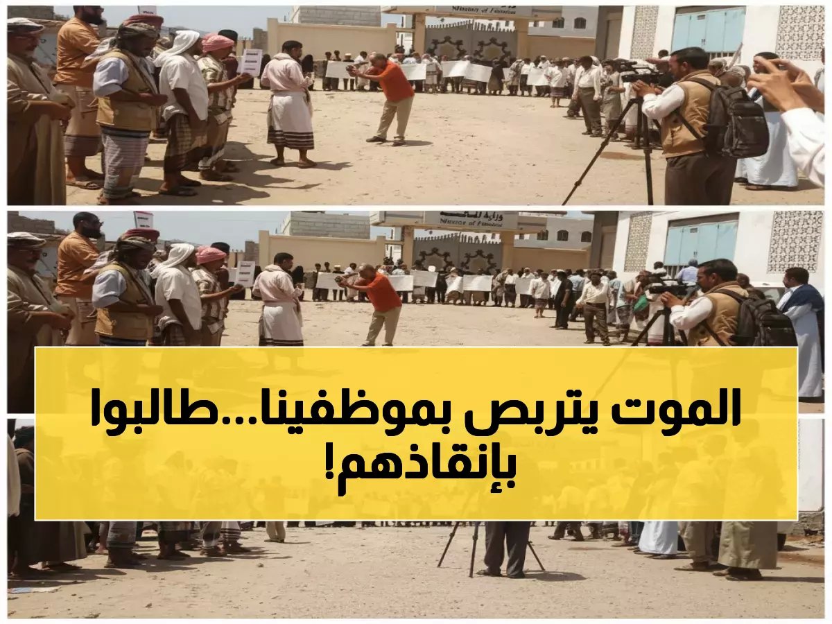  موظفو البيضاء يواجهون الموت جوعاً... وقفة احتجاجية أمام المالية تطالب بالإنقاذ الفوري!