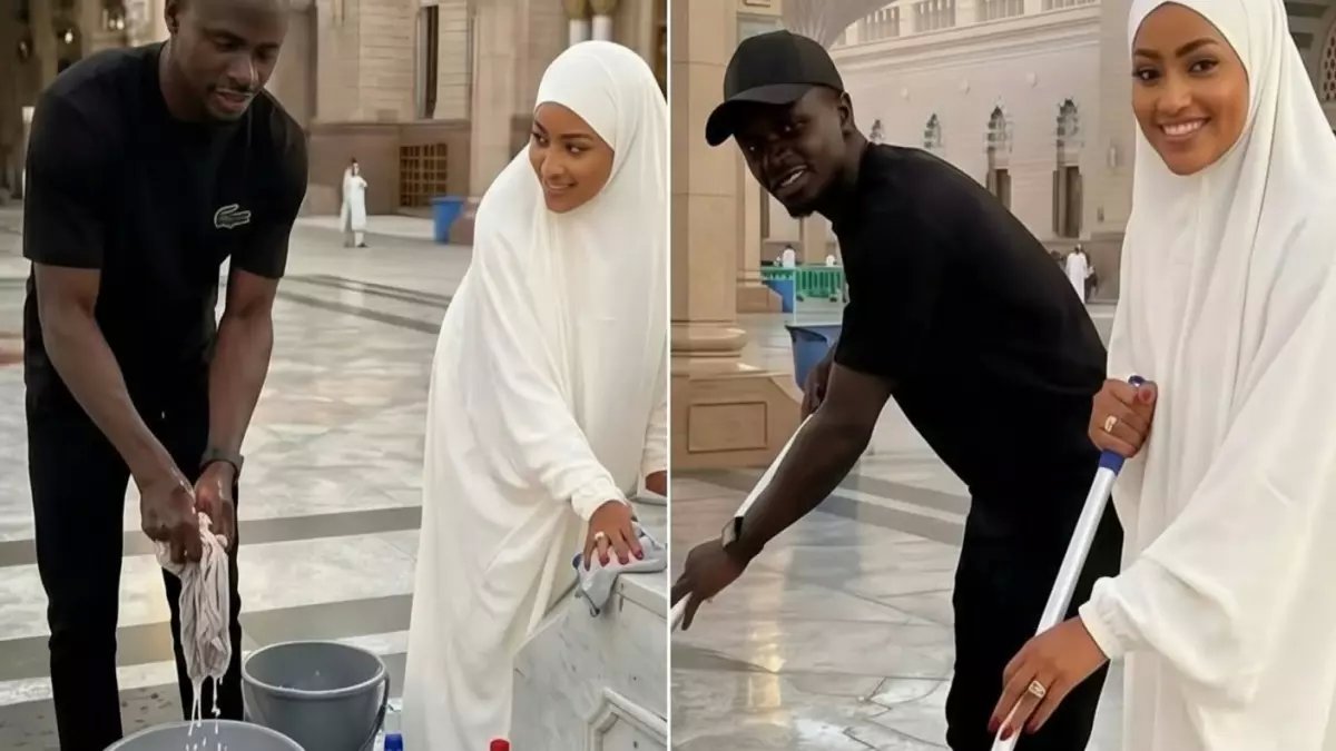 عاجل: ساديو ماني يفجر مفاجأة في الحرم النبوي مع زوجته... والصور تحطم الإنترنت!