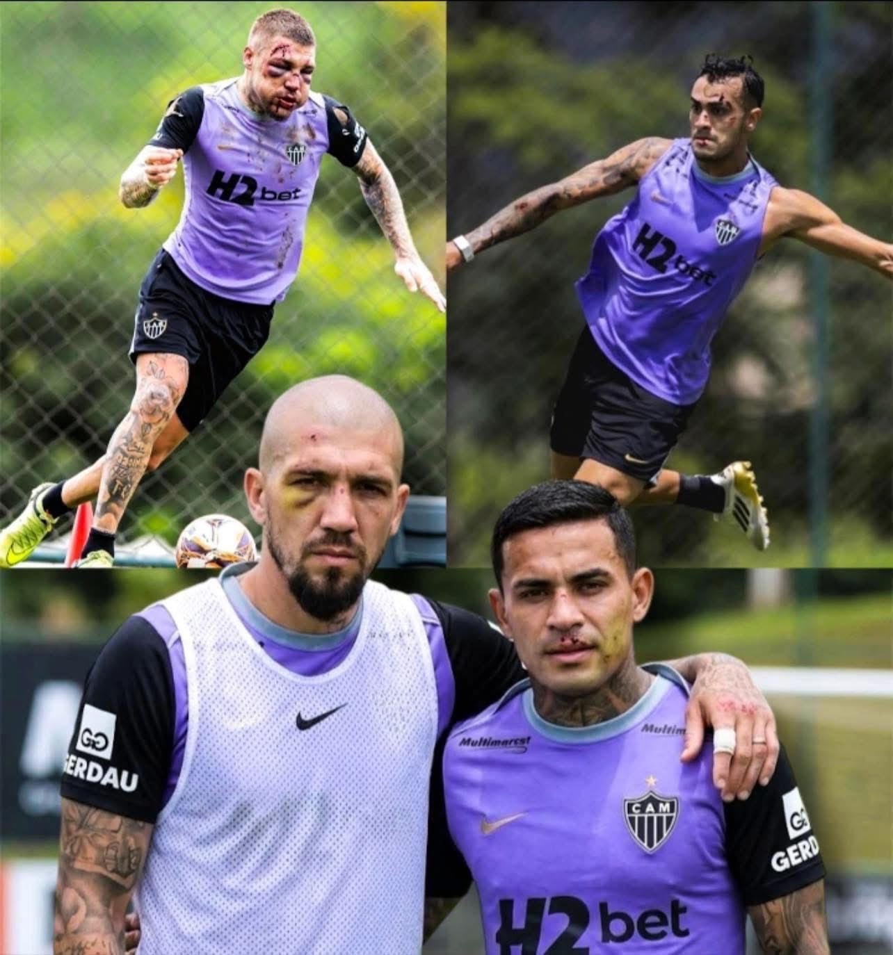 لاعبو أتلتيكو مينيرو فى مران اليوم