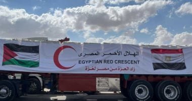 قافلة المساعدات الإنسانية الـ 153 تدخل إلى الفلسطينيين بقطاع غزة