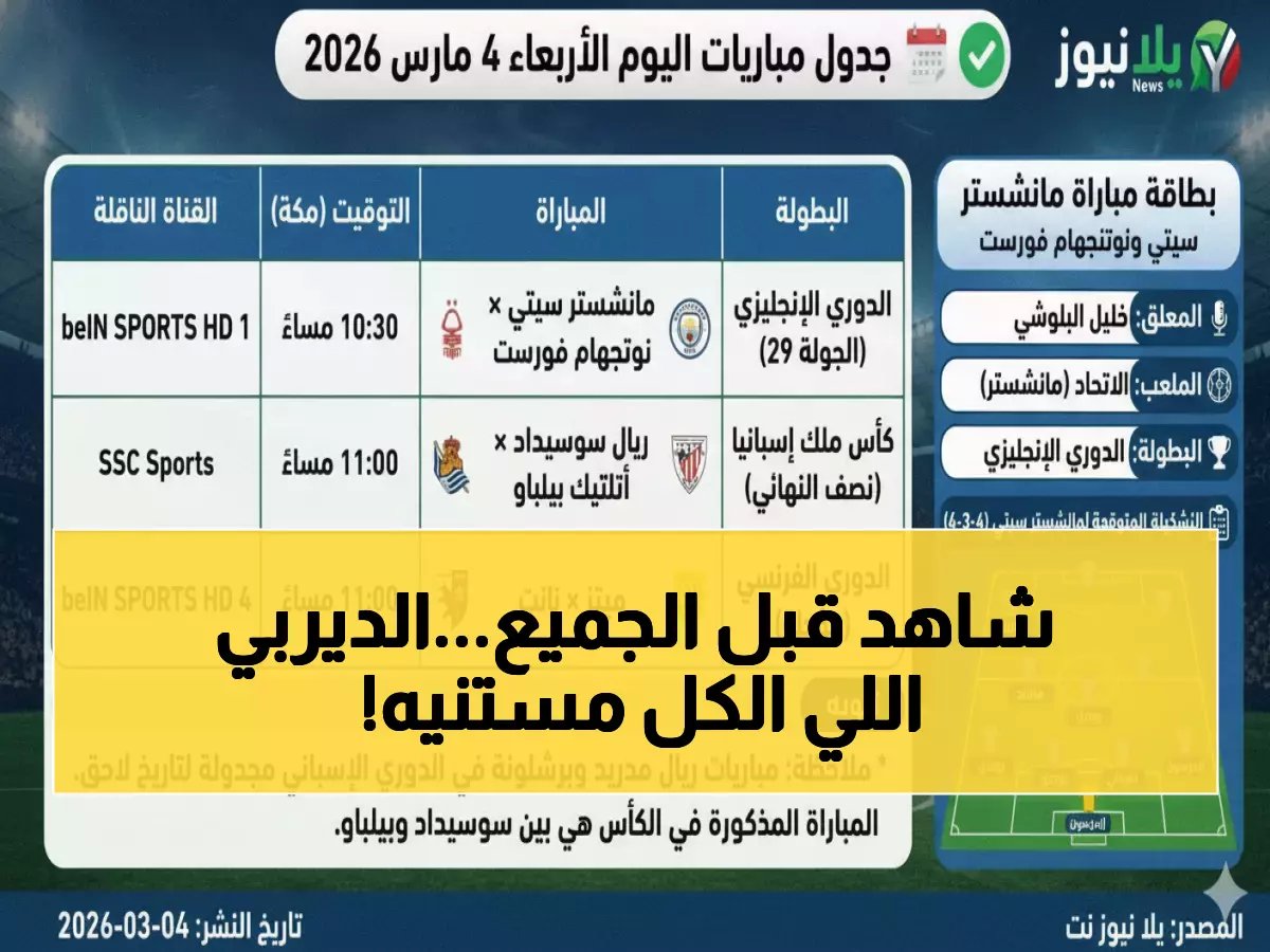  تفاصيل مباريات اليوم - ريال مدريد × سيتي في دوري الأبطال والزمالك × إنبي على الهواء مباشرة... تعرف على المواعيد والقنوات!