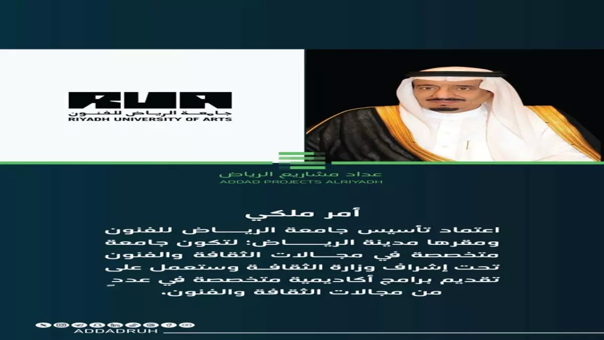 عاجل: أمر ملكي تاريخي يؤسس أول جامعة للفنون في الرياض - نقلة حضارية تحقق رؤية 2030!