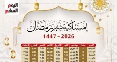 موعد الإفطار وصلاة التراويح اليوم الـ25 من أيام رمضان 2026