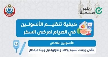 الصحة توضح كيفية تنظيم الأنسولين لمرضى السكري خلال الصيام