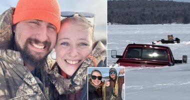 بين الحياة والموت.. أمريكية تنجو بأعجوبة بعد غرق شاحنتها في بحيرة جليدية