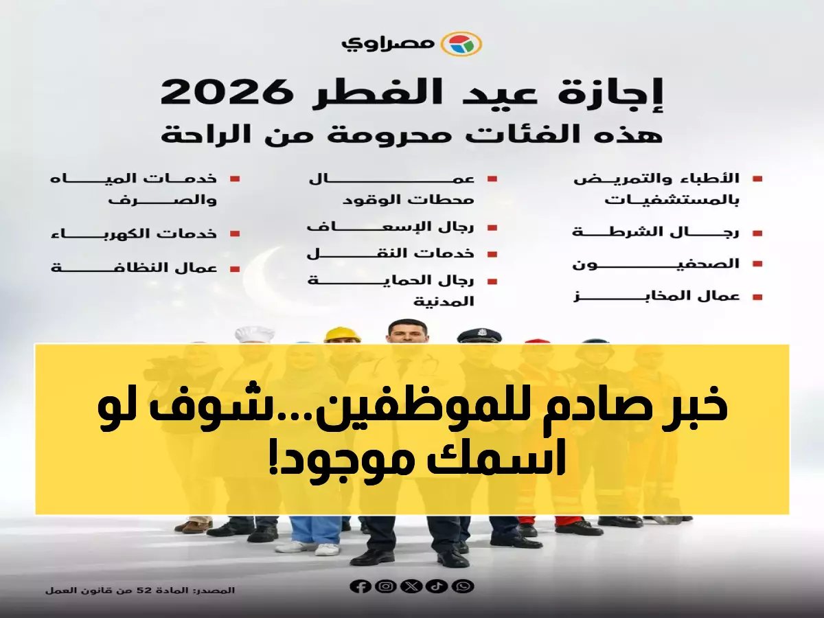  هذه الفئات محرومة من إجازة عيد الفطر 2026… هل أنت منهم؟