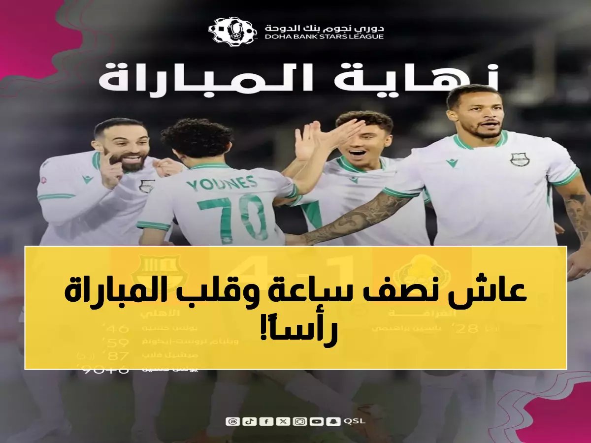  الأهلي يسحق الغرافة بـ4 أهداف بعد تأخره... انقلاب تاريخي في 45 دقيقة!