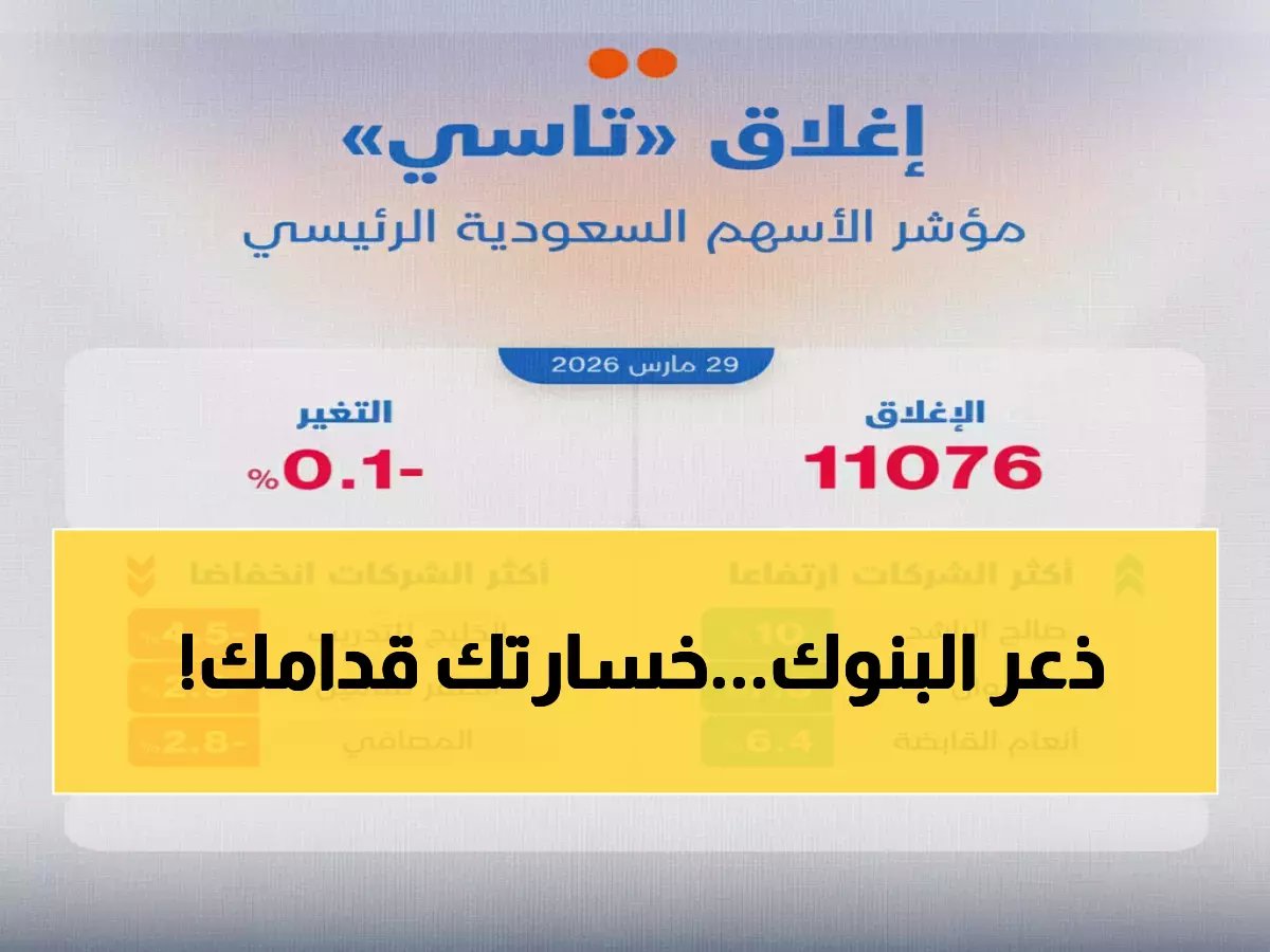  البنوك السعودية تدفع المؤشر للانهيار… والمستثمرون في حالة ذعر من المجهول!