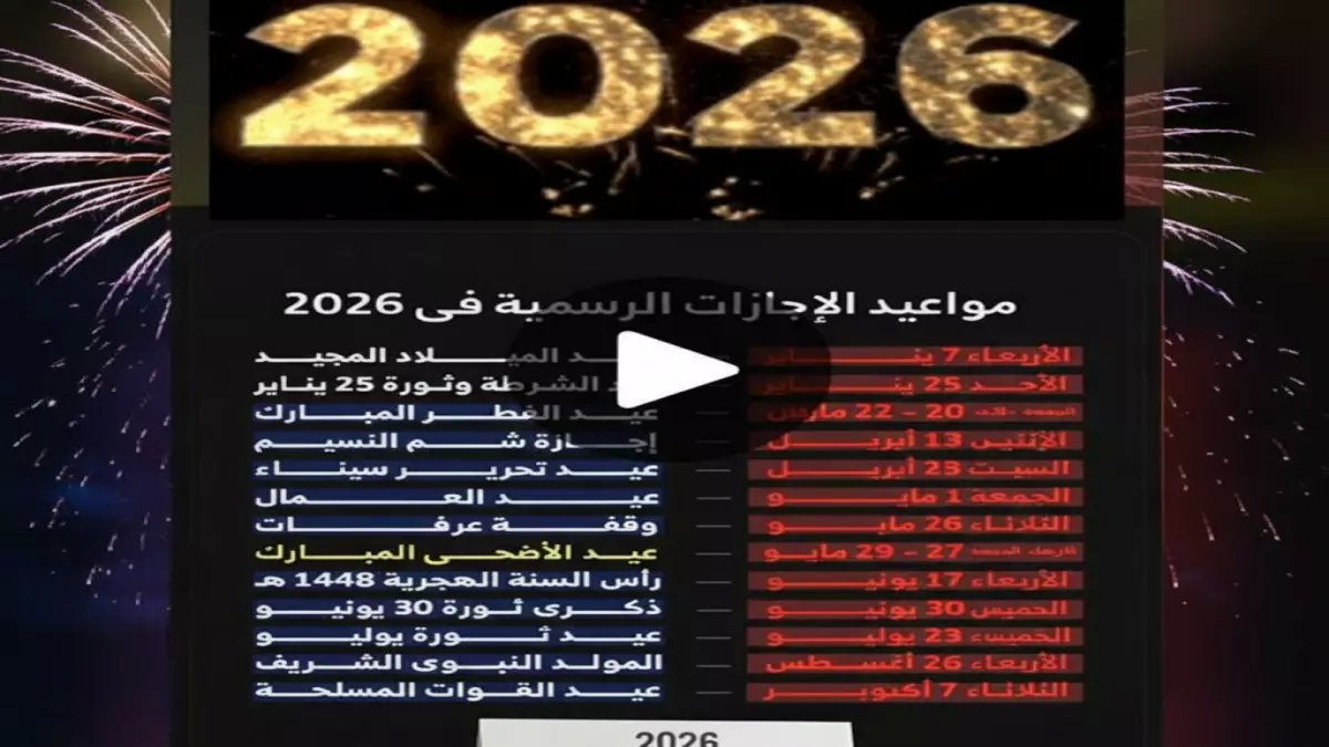 عاجل: قائمة صادمة للإجازات الرسمية 2026 في مصر… هل تعرف موعد أول عطلة وأهم مفاجآتها؟