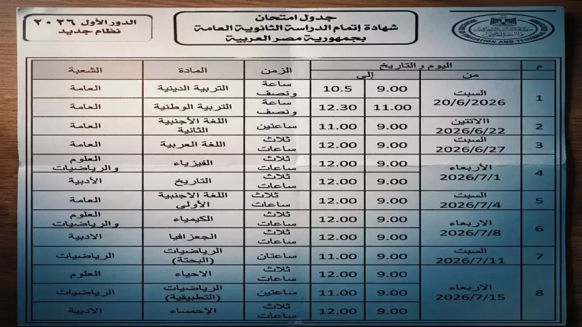 عاجل: وزير التربية يكشف الموعد النهائي لإعلان جدول الثانوية العامة 2026.. والبداية السبت 20 يونيو!