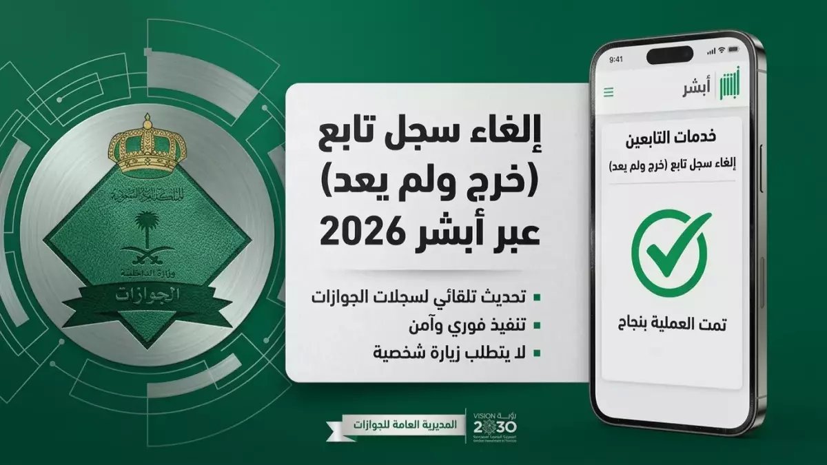 عاجل: أبشر يُطلق خدمة صادمة لإلغاء تابع مقيم إلكترونياً… هذا ما يحدث إذا لم يعد خلال مدة التأشيرة!